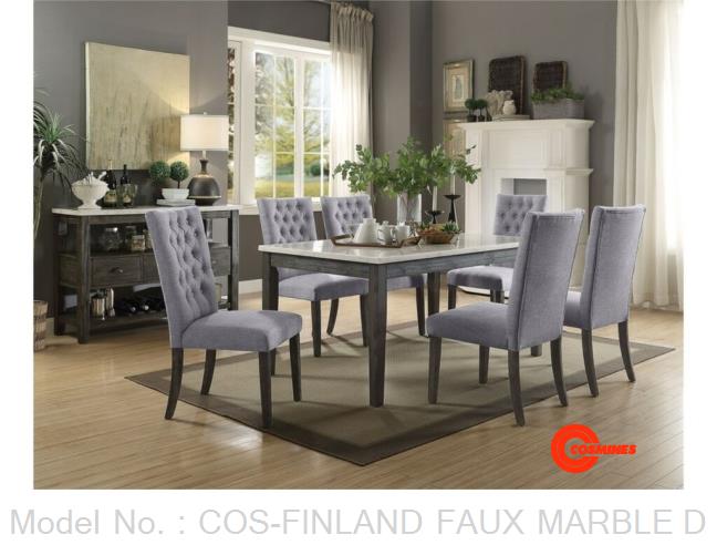 COS-FINLAND FAUX MARBLE DINING